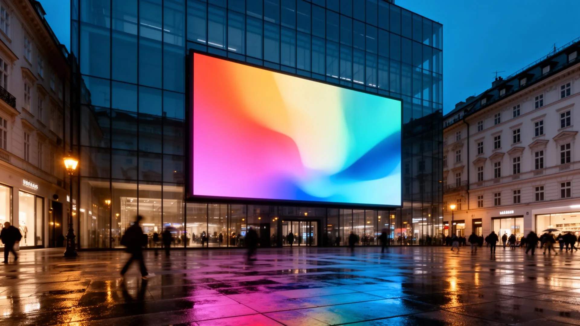 Outdoor-LED-Wall an Fassade in Wien - Digital Signage Bewilligung und Werberecht